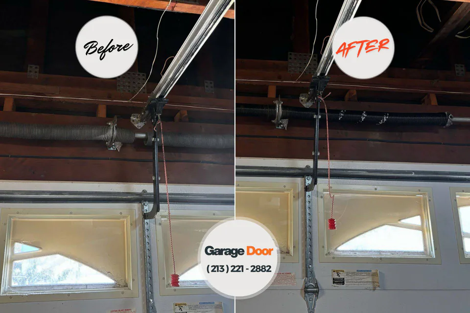 Before and after: garage door repair Martha Lake, WA